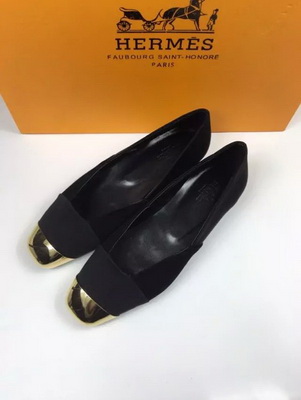 HERMES Shallow mouth flat shoes Women--008